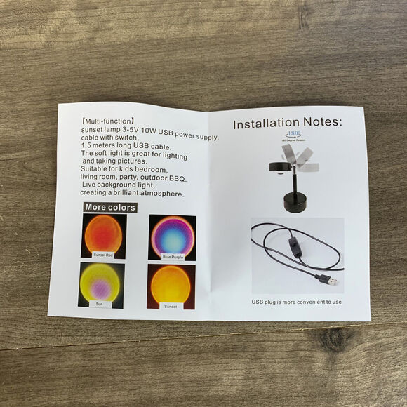 Sunset Projection Lamp,180 Degree Rotation Rainbow Projection Lamp USB Charging - Picture 12 of 12